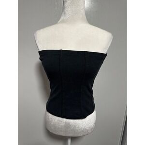 Ribbed Corset Top Black Tube Top Fitted Sleeveless DIVIDED H&M size Small